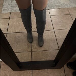 Stylish Gray Knee-High Boots